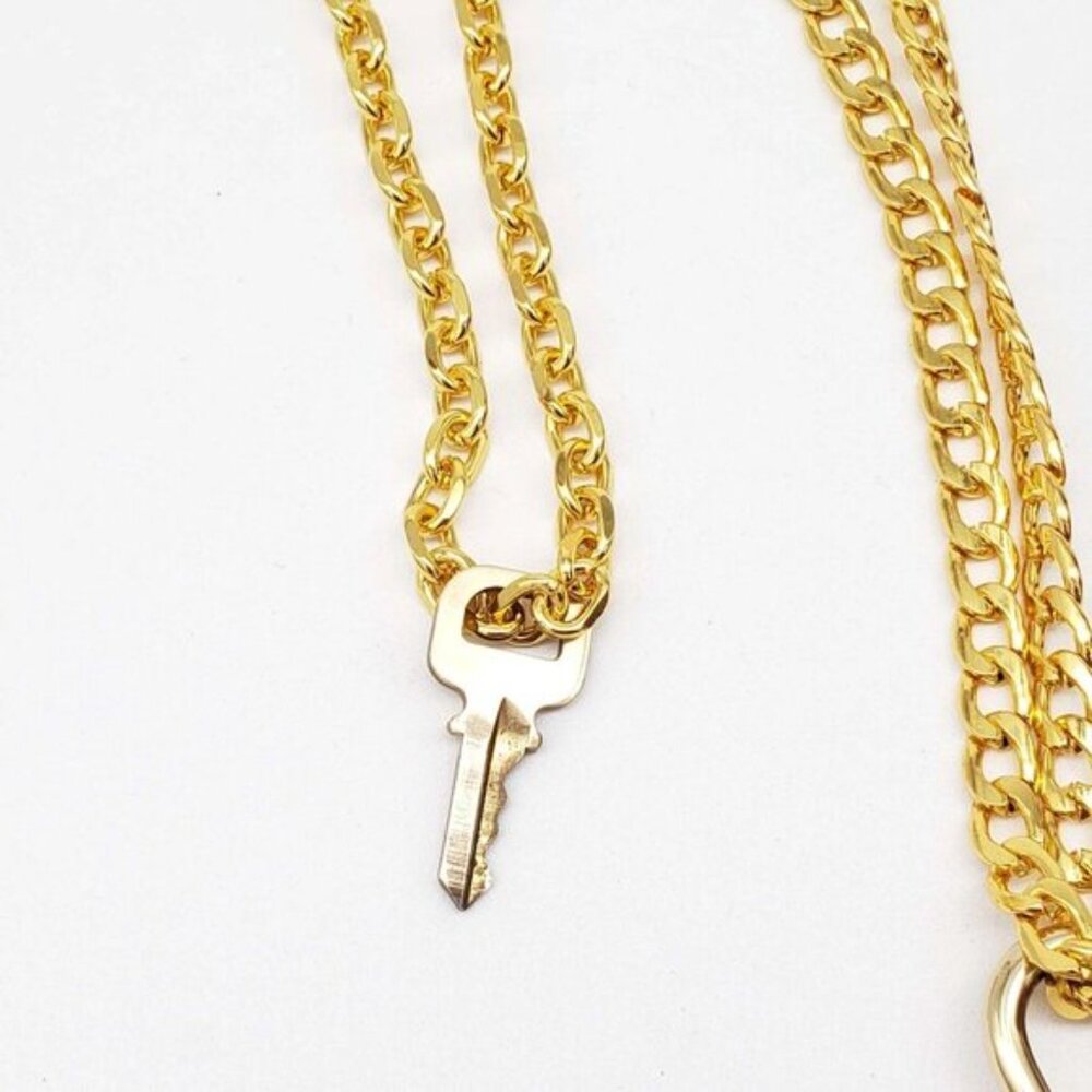 Gold-Plated Necklace with Authentic Louis Vuitton Padlock - Picture 6 of 11
